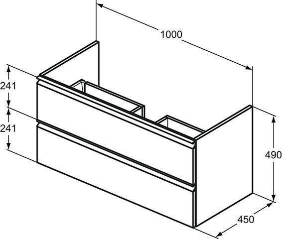 IDEAL STANDARD Waschtisch/Möbel-Paket CONNECT E mit Waschtisch 1000 mm in Weiß/Walnuss Dunkel