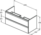 IDEAL STANDARD Waschtisch/Möbel-Paket CONNECT E mit Waschtisch 1000 mm in Weiß/Walnuss Dunkel