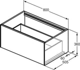 Ideal Standard Conca WT-Unterschrank 800 mm, 1 Auszug, Eiche hell, ohne Platte