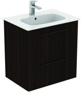 Ideal Standard i.life A Waschtisch-Set 60 cm mit Unterschrank, weiß matt, schwarzer Griff