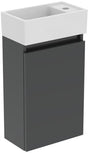 Ideal Standard Eurovit+ Möbelpaket: Handwaschbecken 37 cm + Unterschrank 36 cm mit Tür, Hochglanz grau lackiert