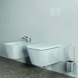 Ideal Standard WC-Bürstengarnitur Conca Cube eckig Brushed Gold – Wandhängend, Messing