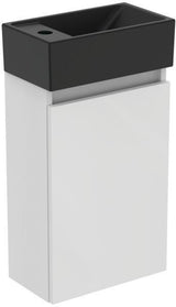 Ideal Standard Eurovit+ Möbelpaket – Handwaschbecken 37 cm & Unterschrank 36 cm mit Tür, Hochglanz grau