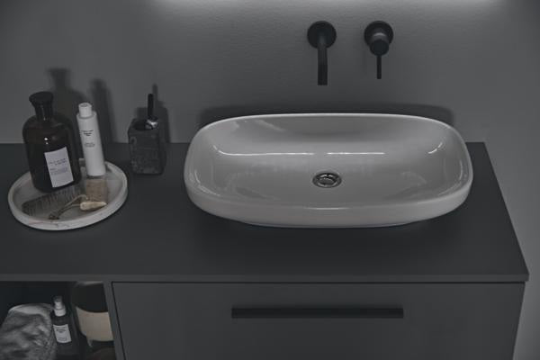 IDEAL STANDARD i.life B Aufsatzwaschtisch 600x370x120mm Weiß mit Ideal Plus, ohne Hahnloch