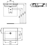 Ideal Standard Extra Möbelwaschtisch 610x510x150mm Weiß ohne Hahnloch mit Überlauf