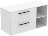 Ideal Standard i.life B Möbel-Set 120 cm – 2 Auszüge, 2 offene Fächer, Schwarz Weiß matt