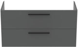 Ideal Standard i.life B Möbelwaschtischunterschrank 1200 mm, 2 Auszüge, Weiß matt, Siphon links
