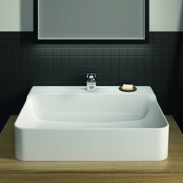 Ideal Standard Conca Aufsatzwaschtisch 600x450x145mm, 1 Hahnloch, ohne Überlauf, Weiß
