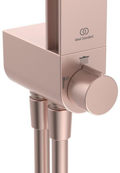 Ideal Standard Duschsystem Ceratwist Alu+ mit 2 Ablagen, Hand- und Kopfbrause, ohne Armatur