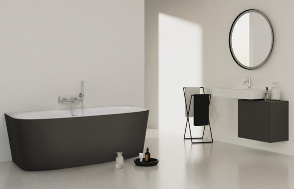 Ideal Standard D-Form-Badewanne Dea 1800x800mm mit Ablauf und Schürze, Weiß