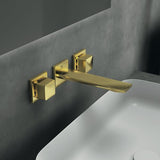 Ideal Standard Conca Wand-Waschtischarmatur, zweigriffig, Ausladung 180 mm, Brushed Gold