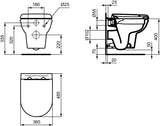 Ideal Standard Exacto Wand-WC-Kombipaket, randlos, mit Softclosing WC-Sitz, 360x485x405mm, Weiß