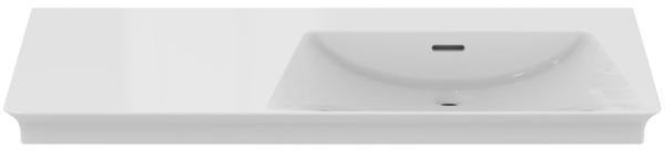 Ideal Standard Möbelwaschtisch La Dolce Vita 1060 mm ohne Hahnloch, mit Überlauf, Ablage links, Weiß