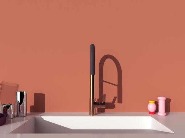IDEAL STANDARD Gusto Küchenarmatur Semi-Pro 225 mm 2F-Brause Sunset Rose