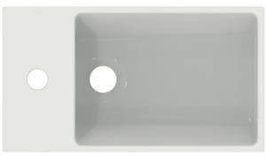 Ideal Standard Handwaschbecken Extra 450x250x150mm, 1 Hahnloch links, mit Überlauf, Weiß