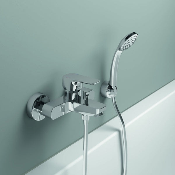 IDEAL STANDARD Ceraplan III Badearmatur mit Brause-Set, Ausladung 168 mm, Chrom