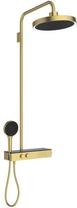 Ideal Standard Duschsystem Ceratherm Solos mit LED-Leuchtring Silver Storm – Thermostat, Kopf- & Handbrause