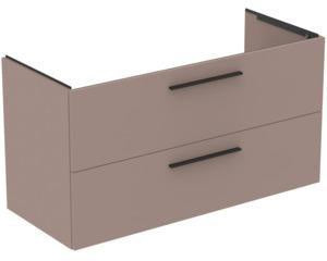 Ideal Standard i.life B Möbel-Set 160 cm mit 2 Auszügen und 2 offenen Fächern in Schwarz Weiß Matt
