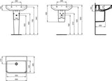 Ideal Standard i.life B Waschtisch 600x480x180mm Weiß ohne Hahnloch mit Überlauf