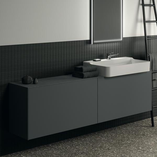 Ideal Standard Conca Waschtischunterschrank 1985 mm, 2 Auszüge, Anthrazit, wandhängend, ohne Platte