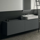 Ideal Standard Conca Waschtischunterschrank 1985 mm, 2 Auszüge, Anthrazit, wandhängend, ohne Platte