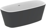 IDEAL STANDARD Duo-Badewanne DEA freistehend 170x75x47/61cm Schwarz Matt mit Ablauf
