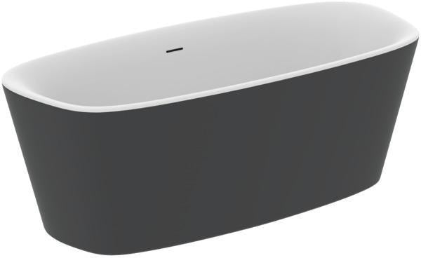 IDEAL STANDARD Duo-Badewanne DEA freistehend 170x75x47/61cm Schwarz Matt mit Ablauf