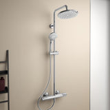 Ideal Standard Duschsystem Ceratherm T25 mit Brausethermostat, Kopf- und Handbrause, Chrom