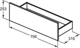 IDEAL STANDARD Eurovit+ untere Schublade 80 cm Hochglanz grau lackiert für Badmöbel