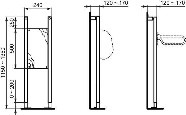 Ideal Standard ProSys Accessoires-Element für Zusatzmontage – Vorwand-Erweiterung