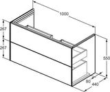 Ideal Standard Conca Möbelwaschtischunterschrank 1000x440mm 2 Auszüge Weiß Matt
