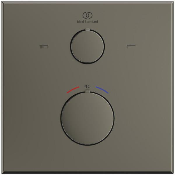 Ideal Standard Ceratherm C100 Badethermostat Unterputz Brushed Gold Rosette 163x163 mm