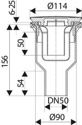 IDEAL STANDARD Ultra Flat S Ablaufgarnitur DN 50 für Brausewannen – 83 mm Breite