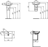 IDEAL STANDARD Connect Air Wandsäule 180x255x340 mm Weiß für Handwaschbecken