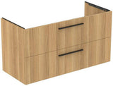 Ideal Standard i.life B Möbelwaschtischunterschrank 1200 mm, 2 Auszüge, Weiß matt, Siphon links