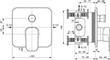 Ideal Standard Tonic II Unterputz-Badearmatur Bausatz 2, Rosette 163x163 mm, Chrom
