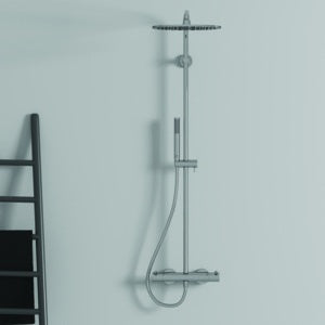 Ideal Standard Ceratherm T125 Duschsystem mit Badethermostat, Pin-Griffen und 300 mm Regenbrause in Chrom