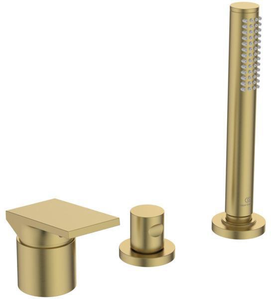 Ideal Standard 3-Loch-Badearmatur Extra mit Handbrause, ohne Wanneneinlauf, Chrom