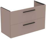 Ideal Standard i.life A Waschtischset 100 cm mit Unterschrank, weiß matt, schwarzer Griff