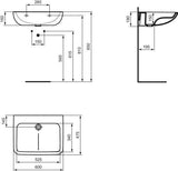 Ideal Standard Contour 21+ Hygiene-Waschtisch 500 mm Weiß SmartGuard ohne Hahnloch