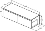 Ideal Standard Finesse Waschtischunterschrank 1402 mm mit 2 Softclose-Auszügen in Greige matt
