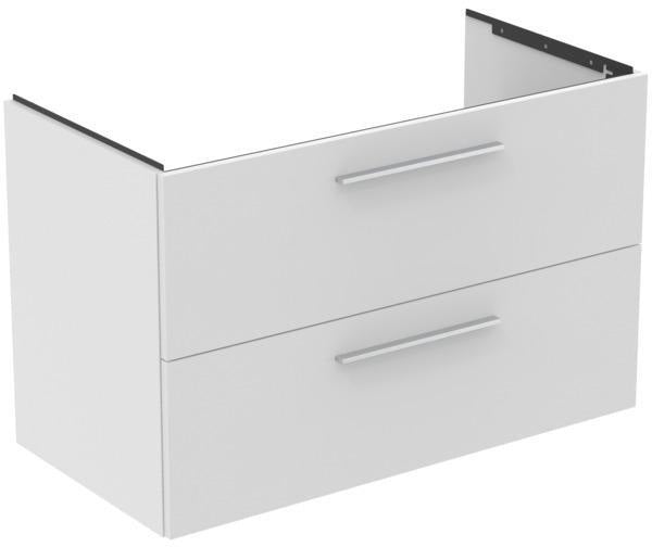 IDEAL STANDARD i.life B Möbelwaschtischunterschrank 1000 mm Weiß Matt, 2 Auszüge, Siphon links