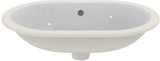 Ideal Standard Unterbauwaschtisch Connect, oval, 620x410 mm, Weiß, ohne Hahnloch, mit Überlauf