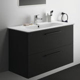Ideal Standard i.life A Waschtischset 100 cm mit Unterschrank, weiß matt, schwarzer Griff