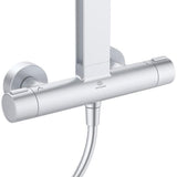 Ideal Standard Duschsystem Ceratherm Alu+ mit Thermostat, Kopf- und Handbrause, 2 Ablagen, Silber