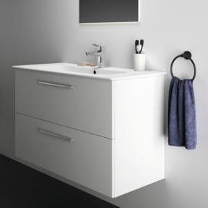 Ideal Standard i.life A Waschtischset 100 cm mit Unterschrank und chrom Griff, Weiß matt