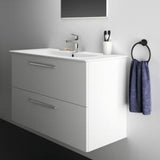 Ideal Standard i.life A Waschtischset 100 cm mit Unterschrank und chrom Griff, Weiß matt