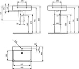 Ideal Standard Connect Cube Waschtisch 600x460mm Weiß, 1 Hahnloch, ohne Überlauf