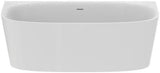 Ideal Standard D-Form-Badewanne Dea 1800x800mm mit Ablauf und Schürze, Weiß