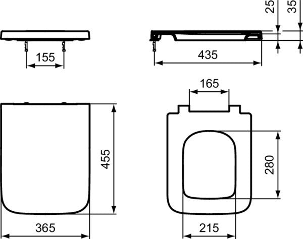 Ideal Standard WC-Sitz Blend Cube Softclosing 365x455x35mm Weiß Duroplast